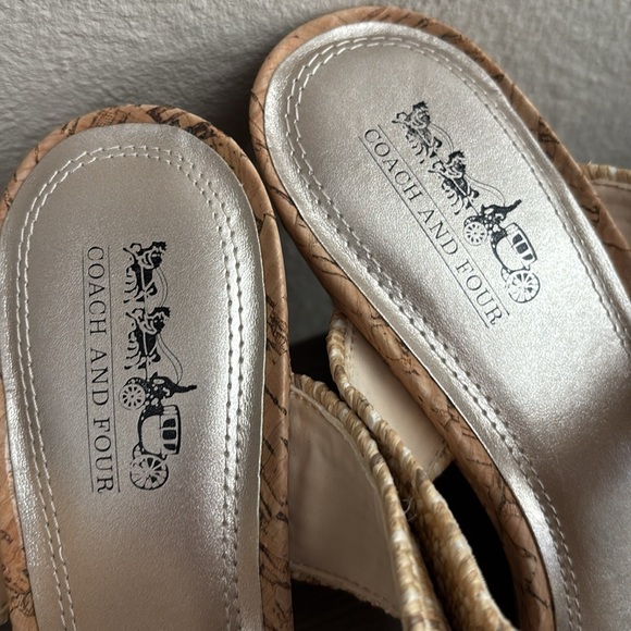 Women’s Coach and Four Wedge Cork Sandals 9M - Picture 4 of 9